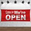 Баннер «Мы открыты» из полиэстера, уличные баннеры, красный баннер «Большое открытие» для ресторана, бара, магазина, принадлежности для наружного украшения