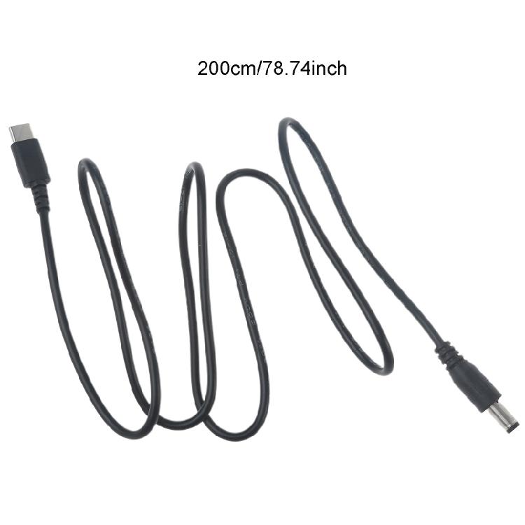 Кабель питания USB C PD на 12 В 5,5x2,1 мм, 200 см, для роутера, ноутбука, светодиодной лампы, принтера, модемов, ноутбука