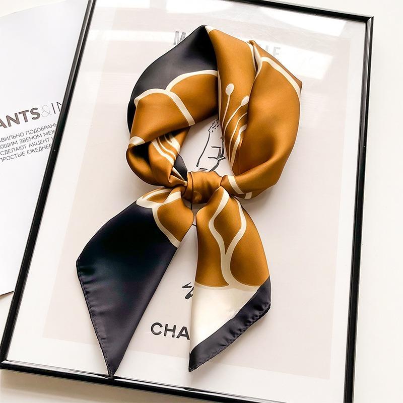 Роскошный бренд Имитация шелка Квадратный шарф Женский Шейный Галстук для волос Повязка Хиджаб Косынка Головной платок Ободки Бандана Женский Фуляр 70см