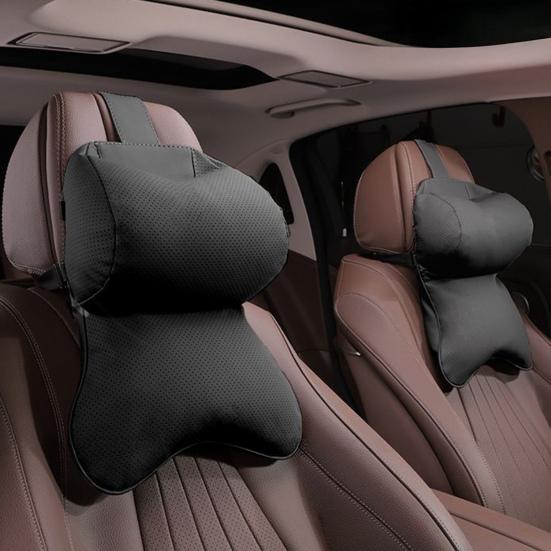 Car Neck Pillow Ergonomic Breathable Car Headrest Neck Cushion with Elastic Strap Adjustable Cervical