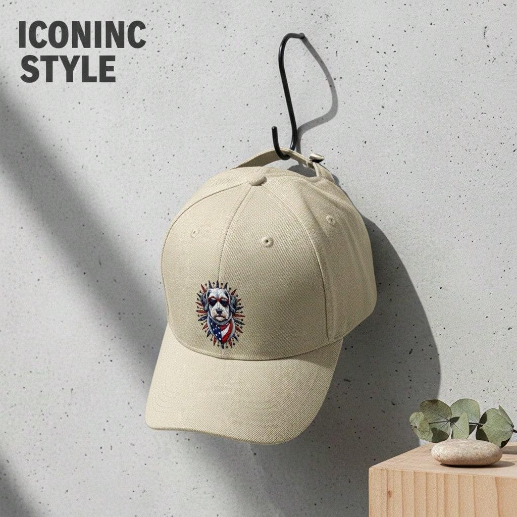 [Patriotic Baseball Cap] 2026  Unisex Dog With USA Flag Print Polyester Adjustable Breathable Sun Protection Casual Outdoor Sports Baseball Hat