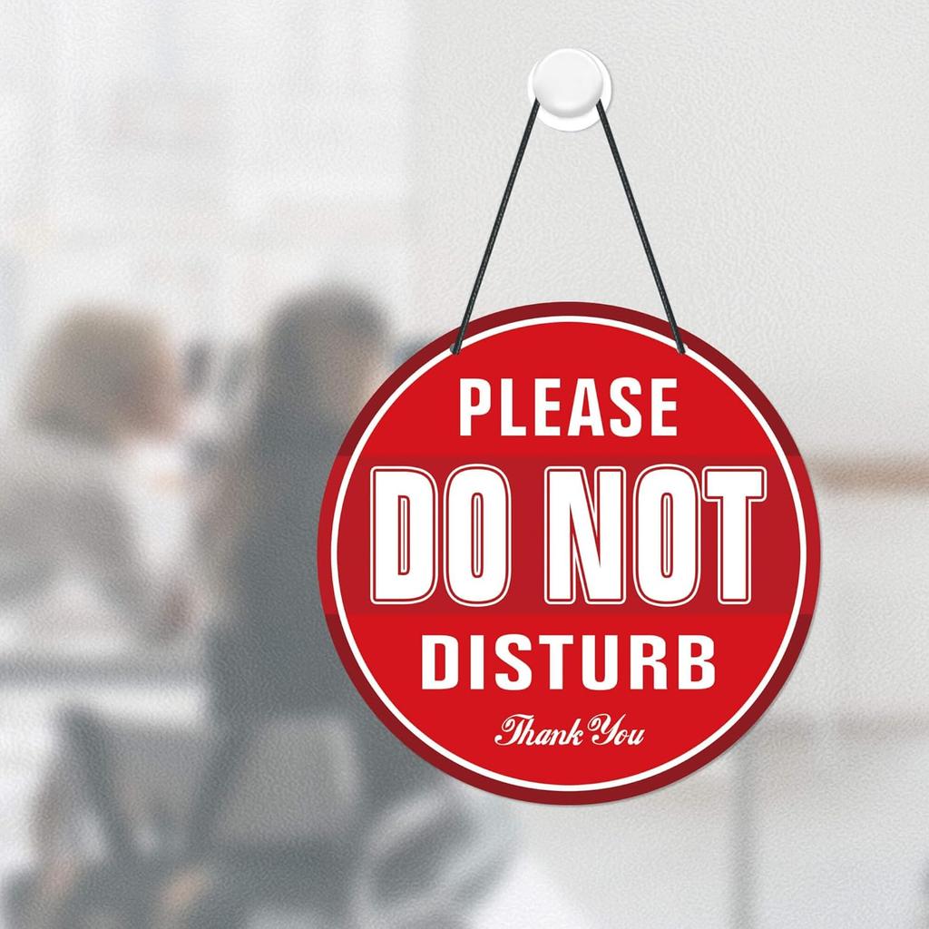 Putuo Decor 'Please Do Not Disturb' PVC Round Door Plaque - Office Meeting & Therapists' Clinic Sign - 9 Inch Double Sided