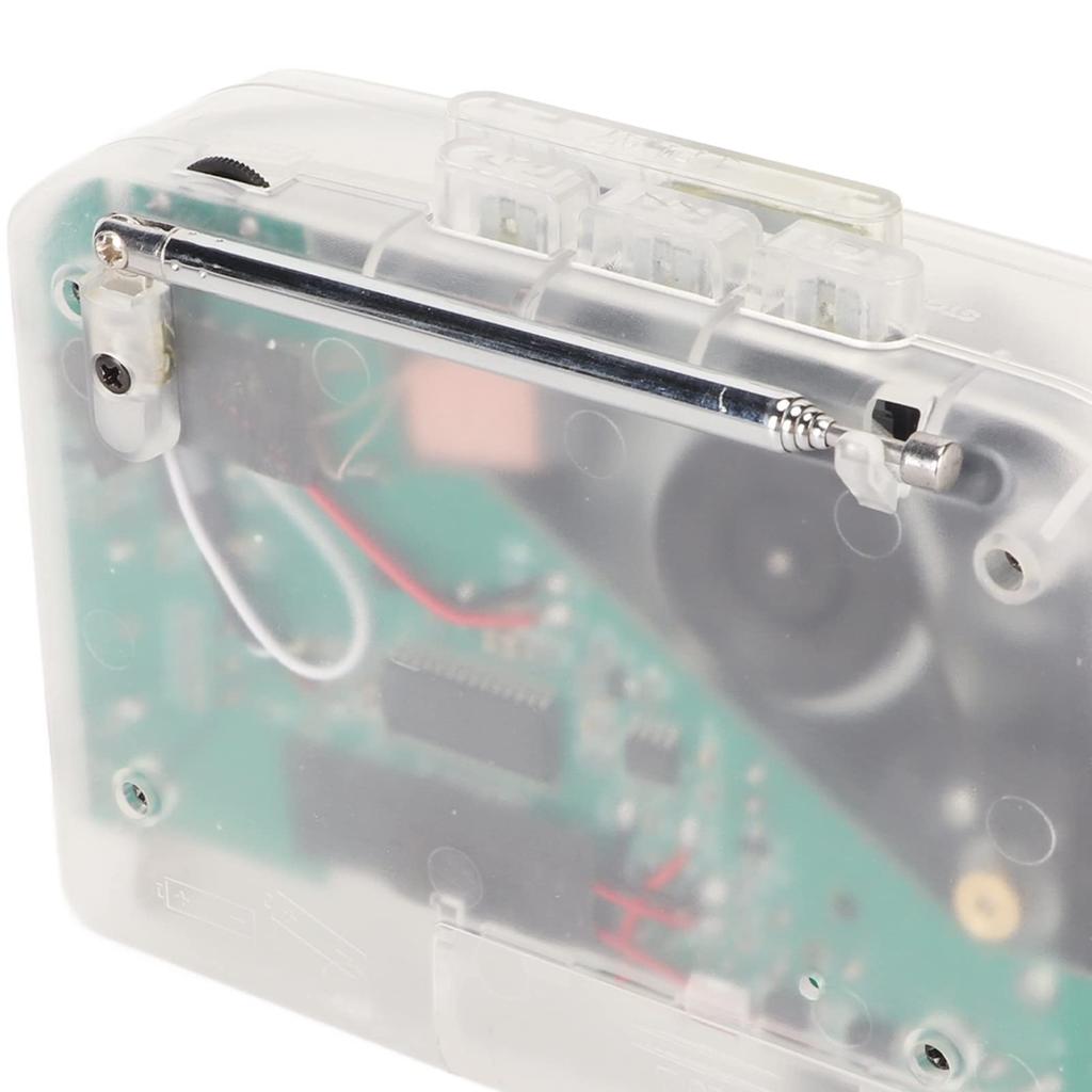 Portable Cassette Player with USB or USB Power Clear Ideal for Everyday Use 3.5mm Jack, Built-in Speaker, FM/AM Radio, Converter, Supply, Sound.