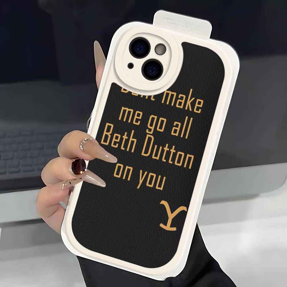 Y-Yellowstone D-Dutton R-Ranch Logo For IPhone 16 15 14 16E 13 12 11 Pro Max Plus Phone Leather Case