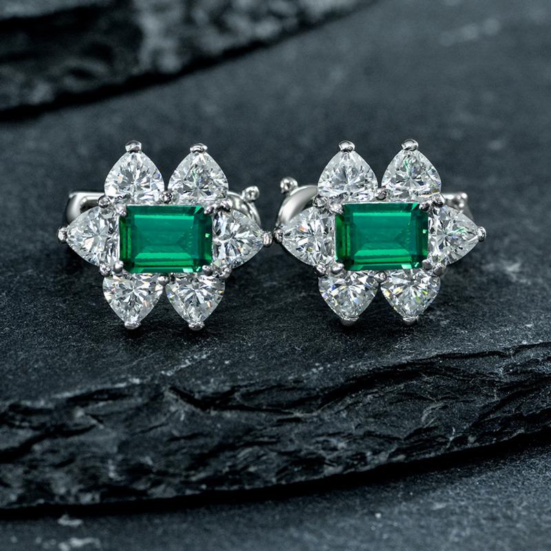 Gica Gema 100% стерлингового серебра 925 пробы, светло-желтый прямоугольник, персонализированные классические серьги-гвоздики для женщин, изысканные ювелирные изделия высокого качества, подарок