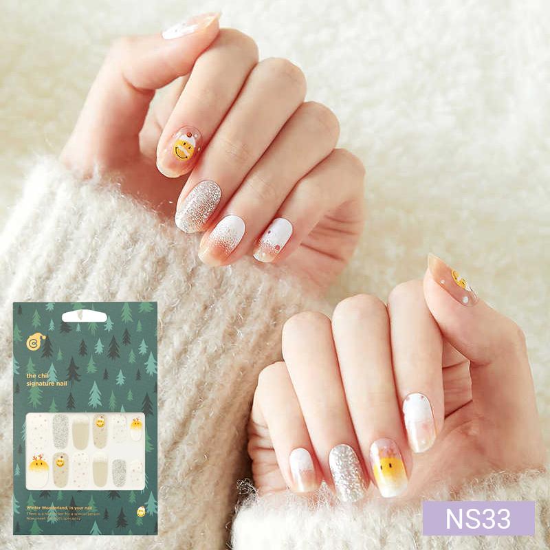 Милые пастельные наклейки для ногтей 24 шт. | Полоски для прессования, Дизайны с кроликом, медведем и звездой, Легко снимаются