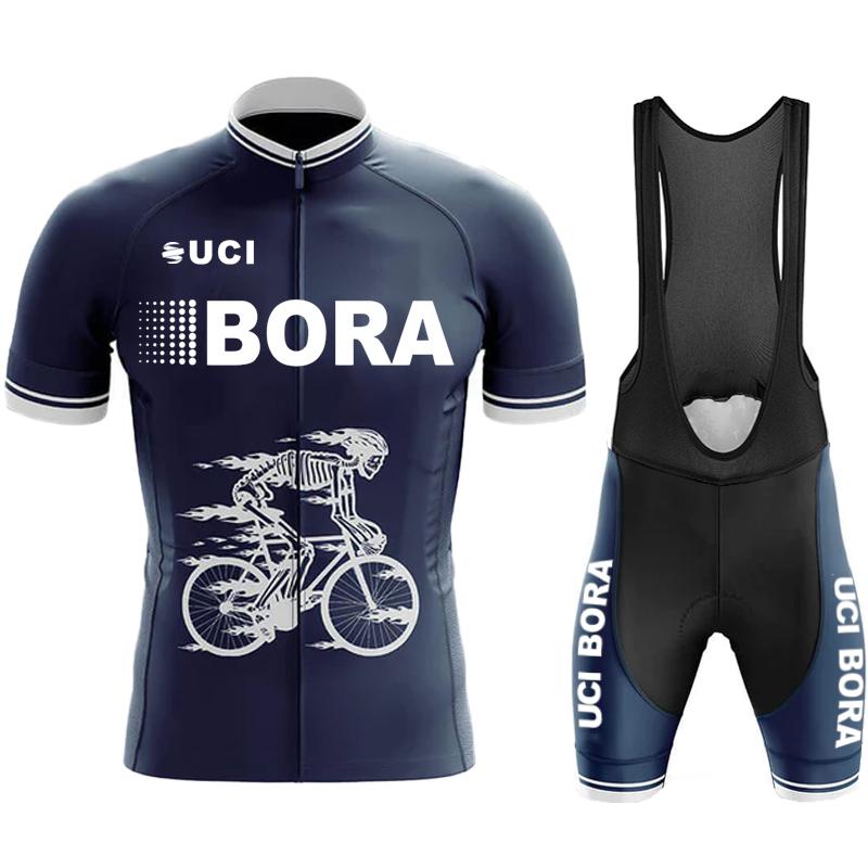 Team Jersey Men's Cycling Pants with Gel UCI BORA Outfit Set Jerseys Man Blouse Summer Clothes Mountain Bike Clothing Mtb