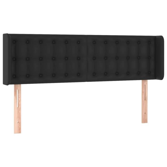 VidaXL Headboard with Ears Black 147x16x78-88 Cm Faux Leather3118858
