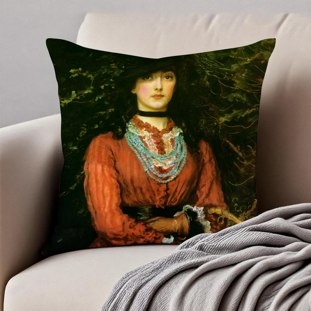 Классический JJohn Everett Millais Наволочка Наволочка Антиклещевая Невидимая молния Короткий плюш Подушка для дивана