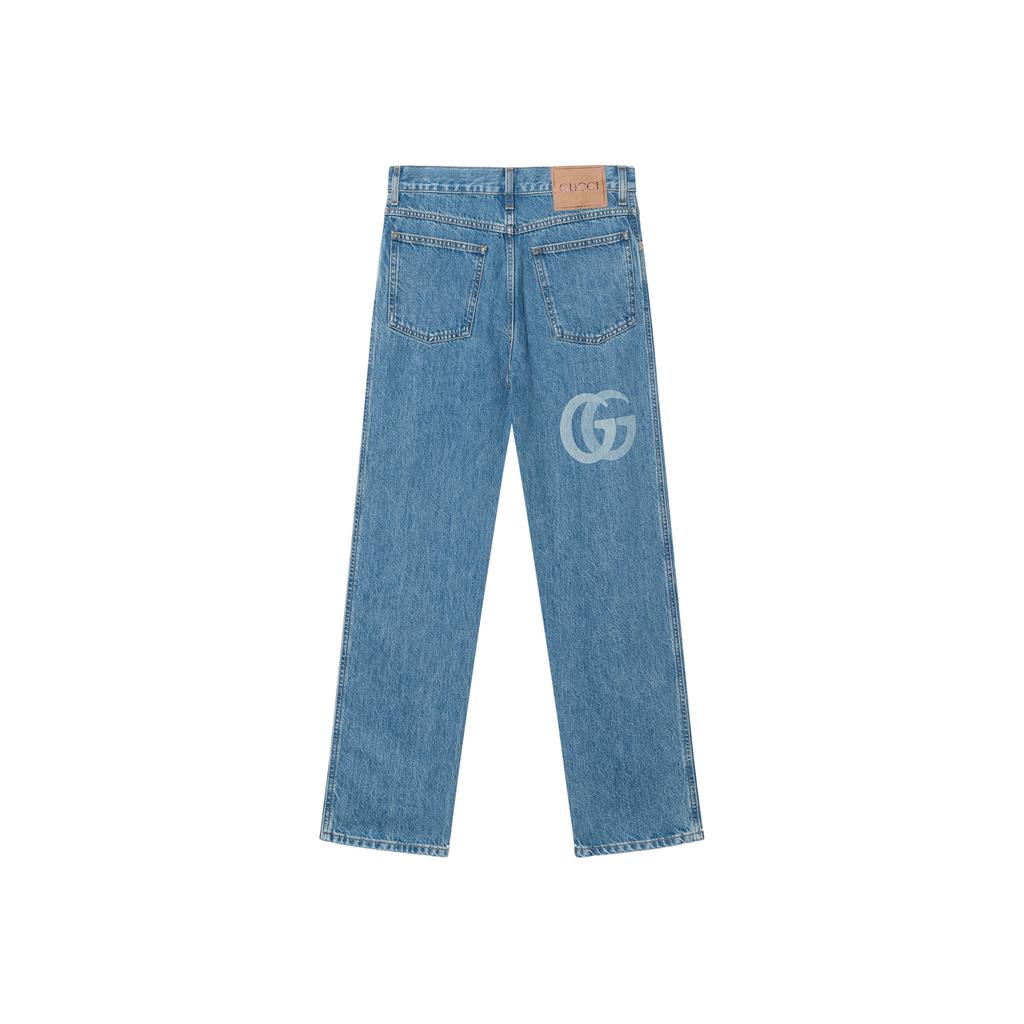 GUCCI Lasered Double G Denim Jeans Men's 815642-XDC6W-4492