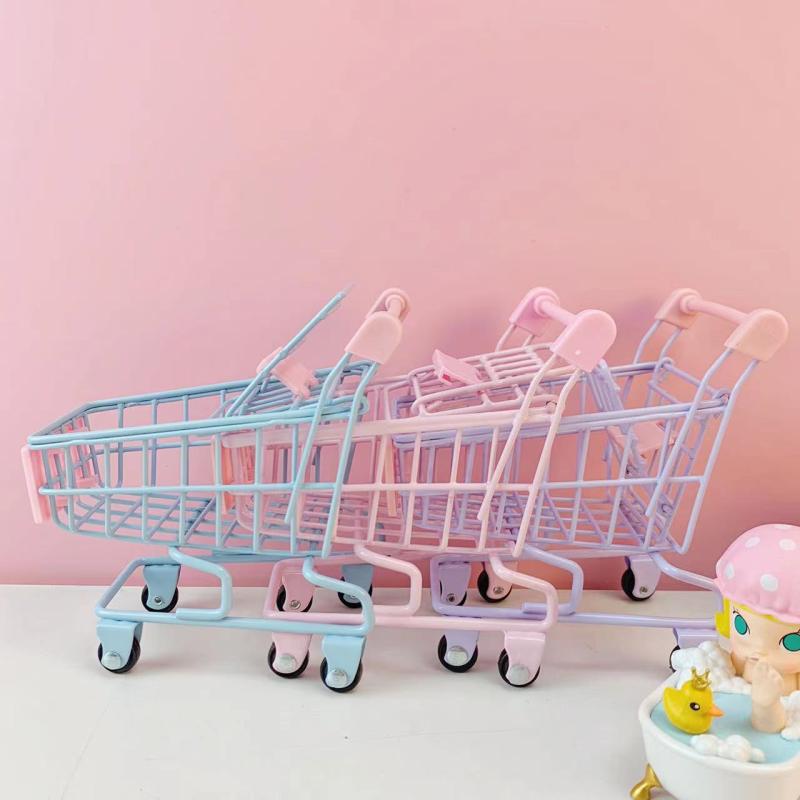 Красочные забавные мини-супермаркеты тележка для покупок фото реквизит тележка для домашних животных птица попугай хомяк игрушка детская тележка для хранения игрушек