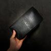 [Revetta] Stingray Leather Long Wallet, Black, Round Zipper, Gold, Galuchat Stingray Leather, Men's Genuine Leather [075-3stw]