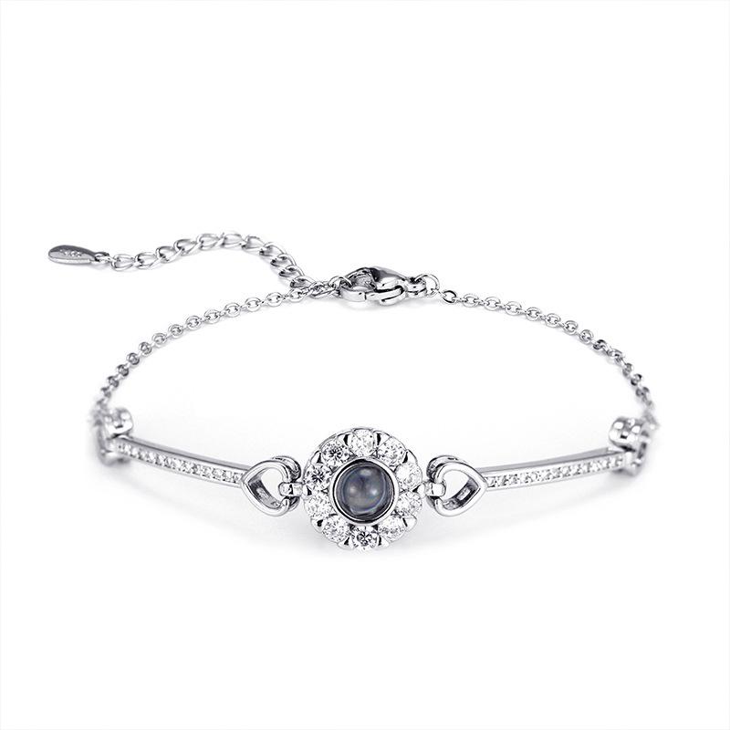 Браслет с проекцией 'Я люблю тебя' на 100 языках - Настраиваемый с цветной фотографией, Идеальный рождественский подарок.