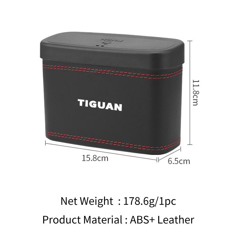 Car Push-Button Style Square Leather Multi Functional Organizer Box Trash Can For VW Tiguan Scirocco Jetta Beetle Golf PassatSZ1