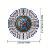 10 Inch Stained Glass Wind Spinner 3D Kinetic Metal Hanging Decor for Garden Yard Indoor Outdoor Blue White Windmill Gift for Women Men