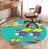Bananas in Pyjamas Pattern Round Rug, Indoor/Outdoor Mat, for Picnic, Gameroom, Bedroom, Office, Living Room, Home Decor Carpet, Birthday Gift