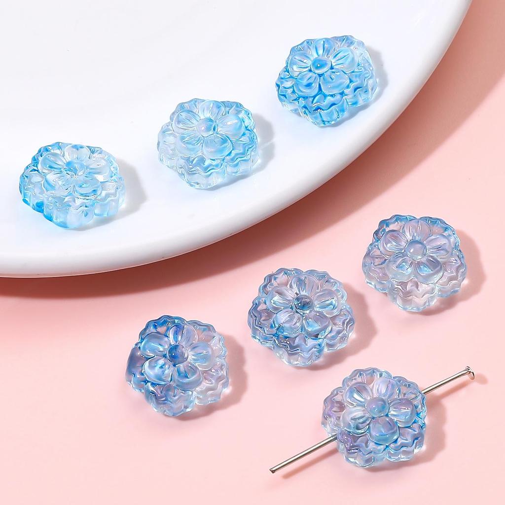 Разноцветные стеклянные бусины в форме близнецов в форме цветка 15 мм 10 шт. Для изготовления украшений DIY браслет ожерелье