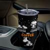 Snoopy Tumbler Mug Coffee Cup Convenience Store Cup Cold Insulation Water Bottle Direct Drinking Stainless Steel with Lid Portable Straw Character