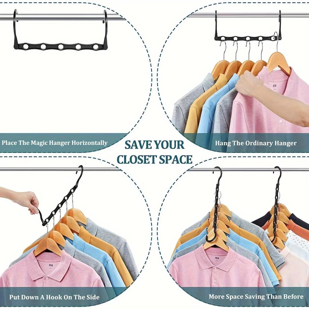Вешалка Magic Hanger с пятью отверстиями, сушилка для хранения вещей, многофункциональная, нескользящая и экономящая место вешалка, вешалка для шкафа, вешалка-органайзер