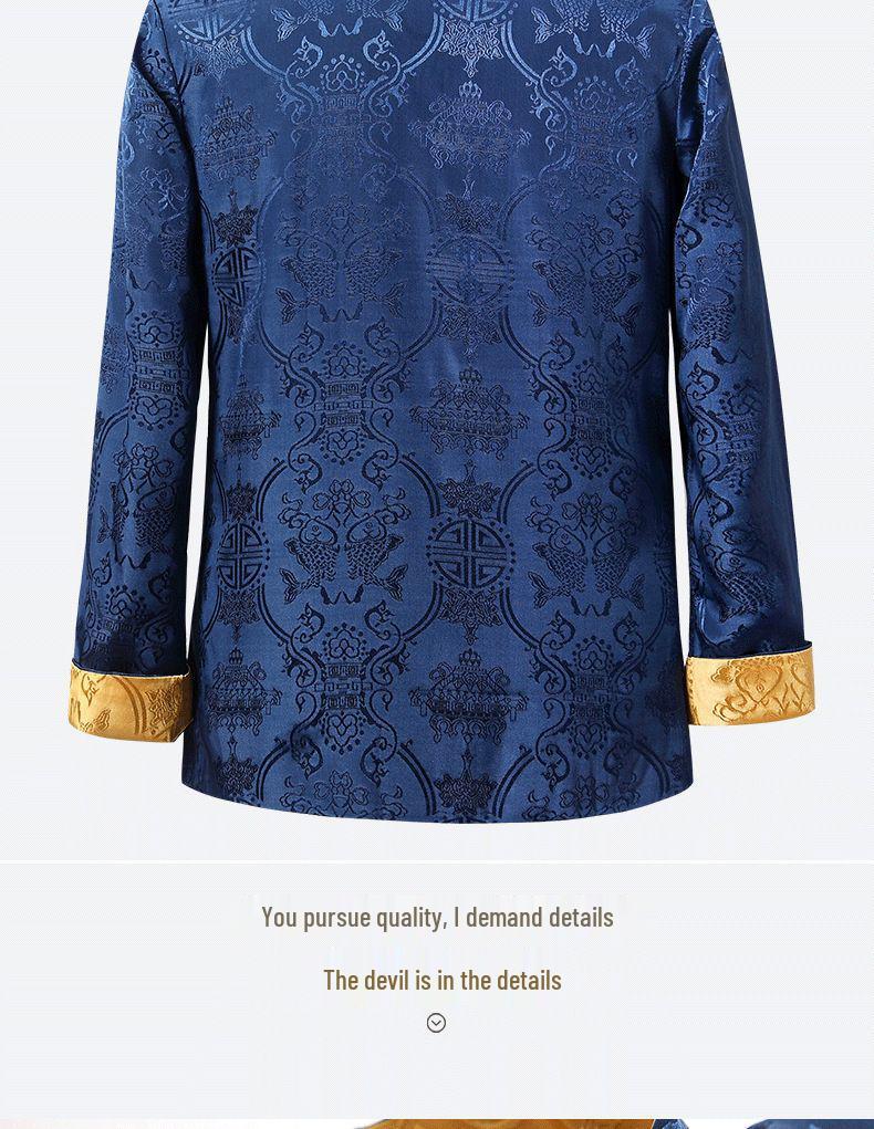 Мужской двусторонний пиджак Тан - Весенне-осенний повседневный ханьфу для папы и дедушки