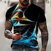Футболка мужская с короткими рукавами из полиэстера с принтом Flame Color Aurora 3D, летний топ размера плюс