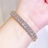 WWJ высококачественный классический теннисный браслет золотистого и серебристого цвета с полупрозрачным цирконием, аристократичные простые и универсальные украшения для женщин