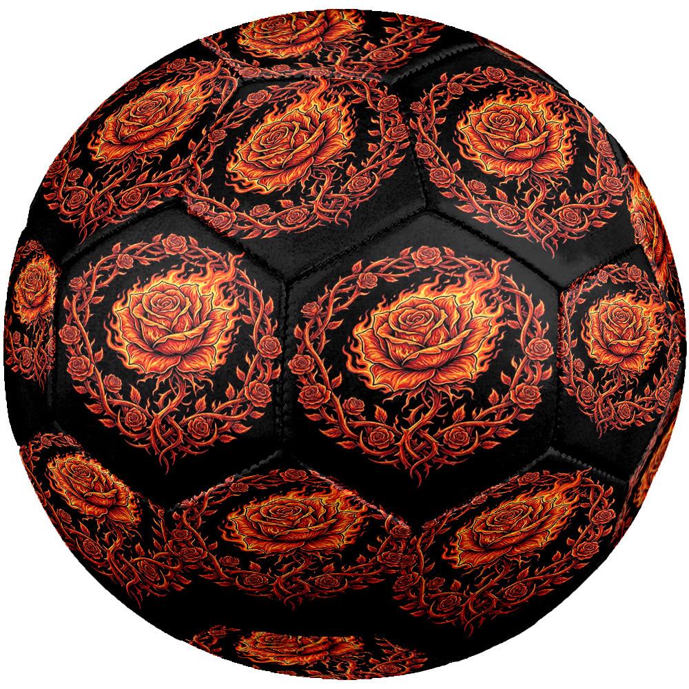 1pc Rose Tattoo Theme Soccer Ball Football, Size 5, Lightweight PVC, Outdoor Training Soccer Ball,Gift c6572