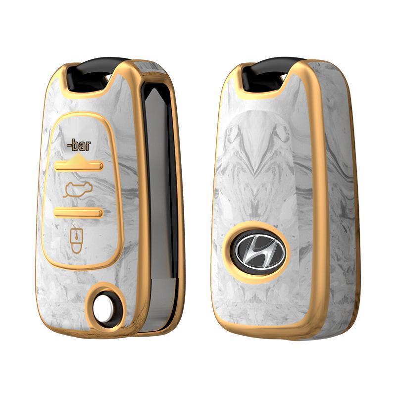 Стильный ТПУ чехол для ключа автомобиля для Sonata, ix35, Elantra - Полная складная защита