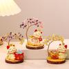 Natural Crystal Fortune Cat Colorful Gravel Fortune Tree Energy Tree  Home Decoration