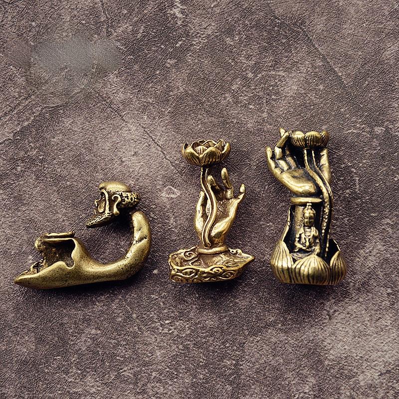 Copper Backflow Incense for Burner Buddha Hand Lotus Incense Base Elegant Incense Holder for Home Yoga Aromatherapy Relaxation