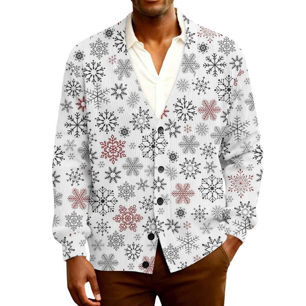 Мужской кардиган с длинным рукавом, рубчатой вязки