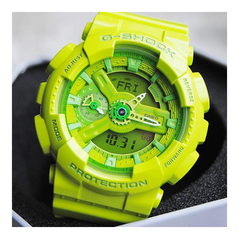 Casio Серия G-SHOCK GA-110 с двойным дисплеем (ЖК/стрелочным) Модный Классический Спортивный Водонепроницаемый Ударопрочный Антимагнитный Кварцевый Механизм GMA-S110CC-3