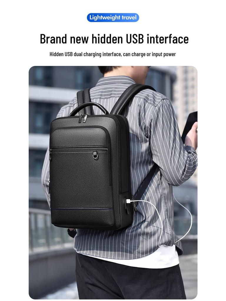 Men's High-End Business Laptop Backpack - Stylish, Large Capacity for Travel & School