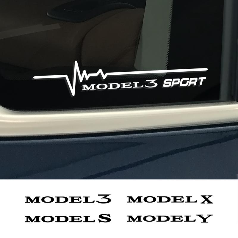 For Tesla Model 3 X S Y Car Side Window Lightning Decorative Styling Sticker Auto Reflective Decals Exterior Styling Accessories