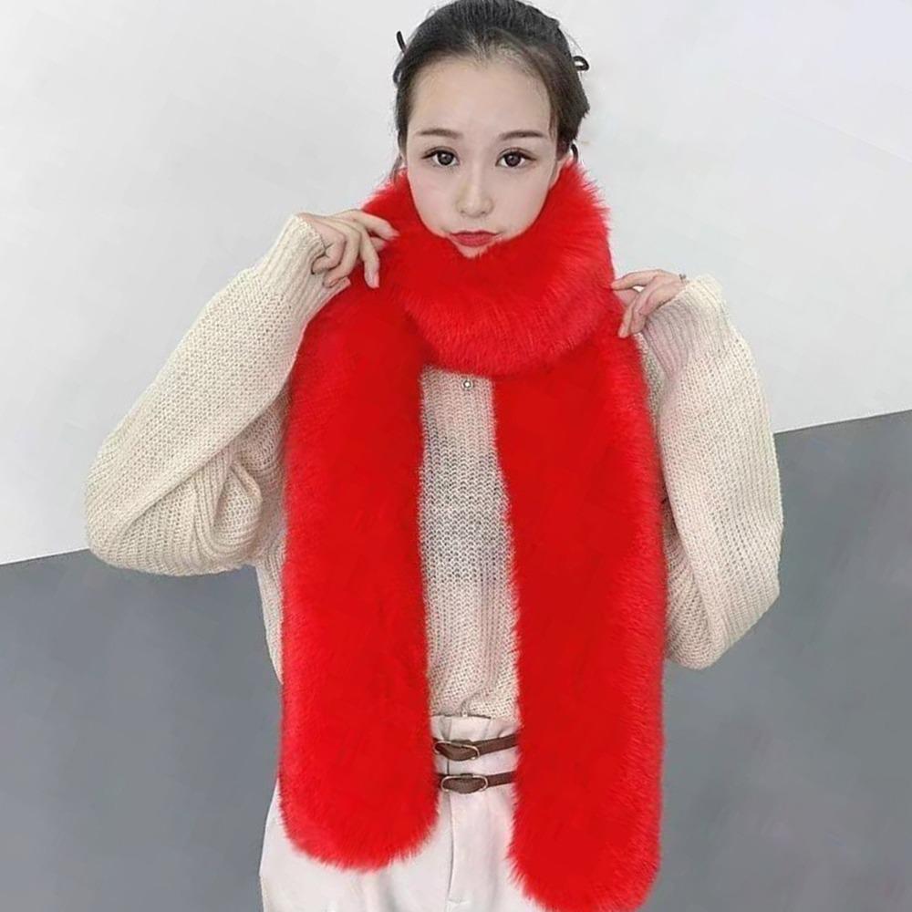 Fur Decor 6 Colors Fake Fur Long Scarf Thicked Fluffy Plush Wraps Shawl Vintage Ladies Scarves Outdoor