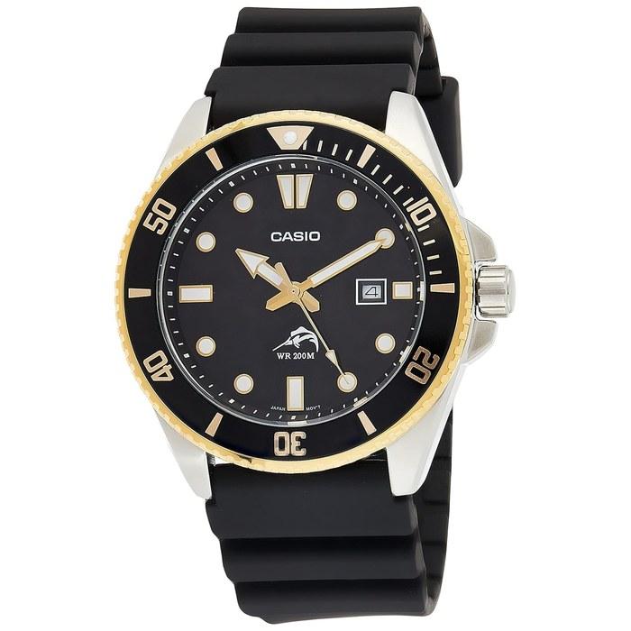 Casio Men's Diver Style Stainless Steel Quartz Resin Band Black 25.6 Casual Watch (Model: MDV-106G-1AVCF) Gold 49.5 x 46.3 x 12.1 mm
