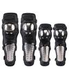 4Pcs/Set Motorcycle Kneepad Stainless Steel Moto Elbow Knee Pads Motocross Racing Protective Gear Protector Guards Kit
