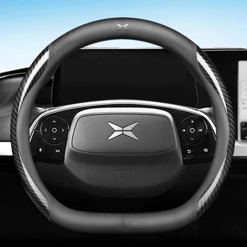 Кожаный чехол на руль автомобиля для Xpeng G6 2024, дышащий, нескользящий, автостайлинг, аксессуары для интерьера автомобиля