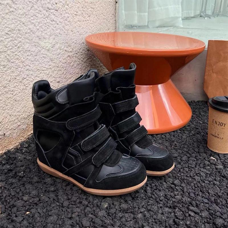 Повседневные кроссовки на толстой подошве Новые женские универсальные модные повседневные туфли Стильный ретро-дизайн с высоким верхом Удобная спортивная обувь