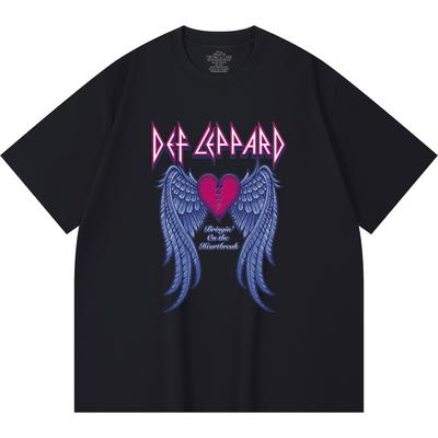 Хлопковая футболка плотностью 230 г/м² 100% Хлопок Heavy Metal Футболка с принтом рок-группы Популярная музыка Унисекс Тяжелая хлопковая футболка