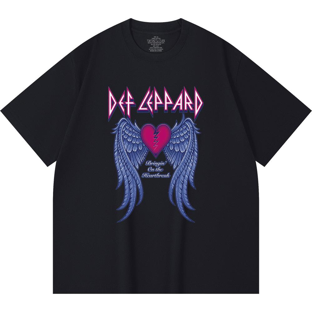 Хлопковая футболка плотностью 230 г/м² 100% Хлопок Heavy Metal Футболка с принтом рок-группы Популярная музыка Унисекс Тяжелая хлопковая футболка