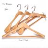 3pcs Non Slip Wide Shoulder Hanger Wooden Heavy Duty Strong Coat Hangers,Smooth Finish 360° Swivel Hook Solid Wood Hangers Shirt Suit Closet Organizer