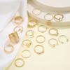 Vintage Gold Color Heart Rings Set For Women Men Fashion Hollow Star Pearl Crystal Geometric Rings Trendy Finger Jewelry Gifts