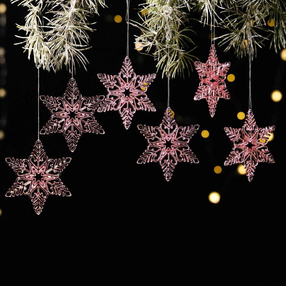 Прозрачный акриловый кулон-снежинка Акриловые украшения для рождественской елки Рождественская вечеринка