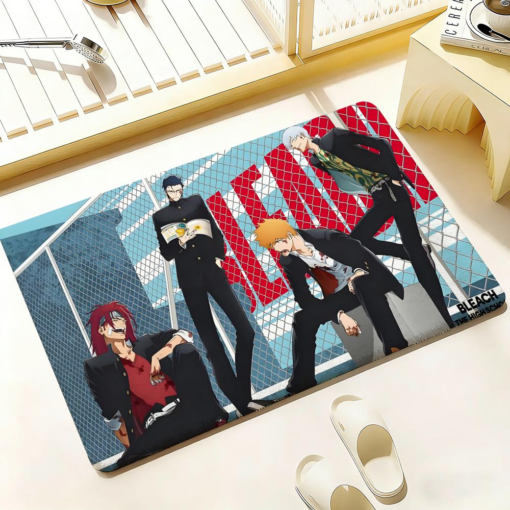 Hot Anime B-Bleach Floor Mat Bedroom Living Room Flannel Door Mat Non-Slip Home Decor
