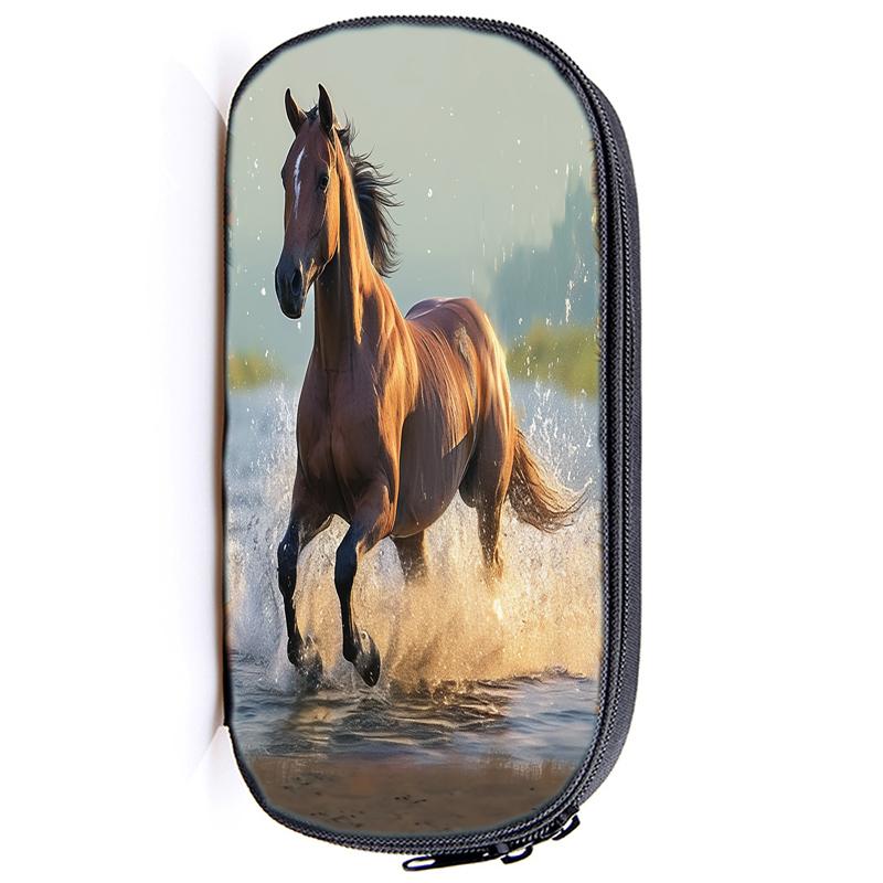 Волк, Панда, Кот, Многофункциональная сумка-карандаш, Лошадь, Капибара, для девочек и мальчиков, Детский пенал, Тигр, Собака, Держатель для канцелярских принадлежностей, Сумка для студентов, Школьные принадлежности