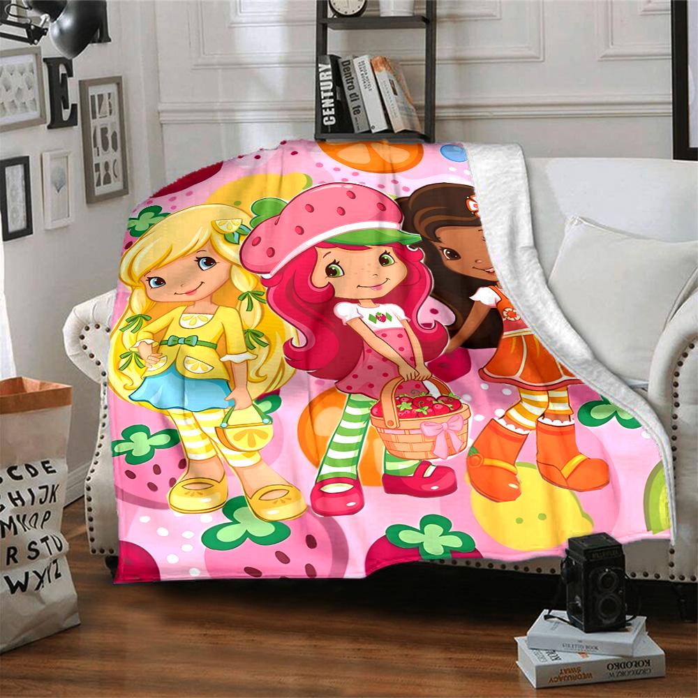 1pc Princess Strawberry6 Blanket, Gift, for Men and Women, Soft Blanket, Good for Sofa Bed Couch Travel, Lightweight Flannel Blanket