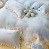 Winter Milk Velvet Flower Patch Embroidered Four-piece Set of Small Fresh and Gentle Bedding Set