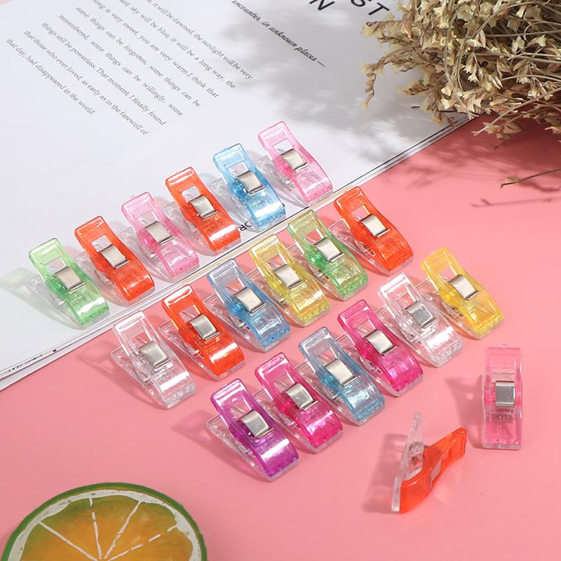 20Pcs Mixed Color Plastic Edging Clip Plastic Small Clip Sewing Positioning Clip