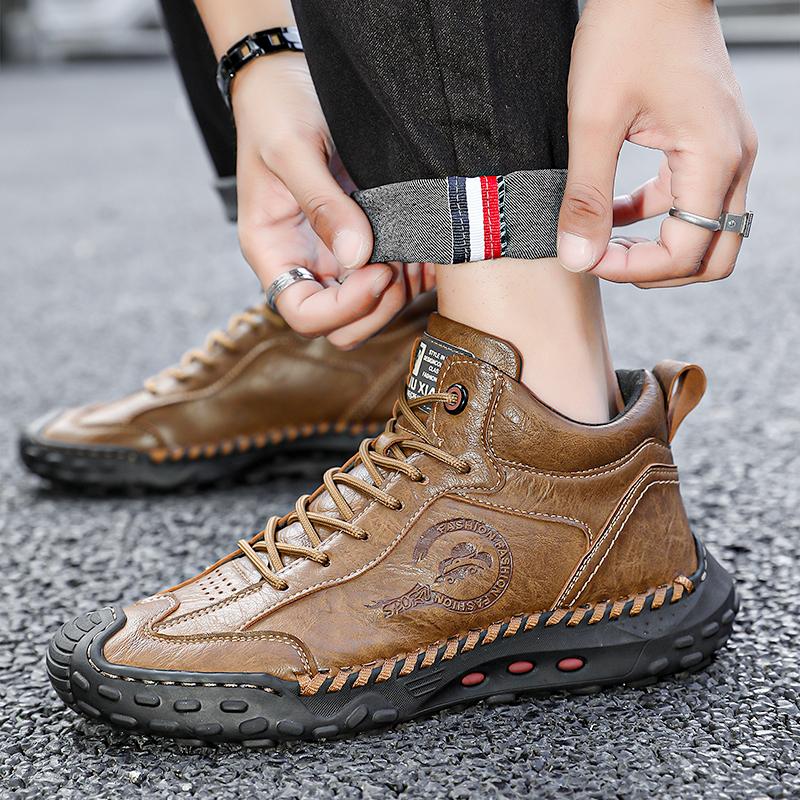 Обувь для вождения автомобиля Мужские кожаные ботинки ручной работы Повседневная обувь из натуральной кожи Ботильоны для мужчин